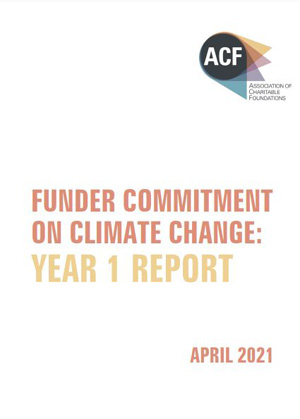 Funder commitment on climate change: year 1 report cover